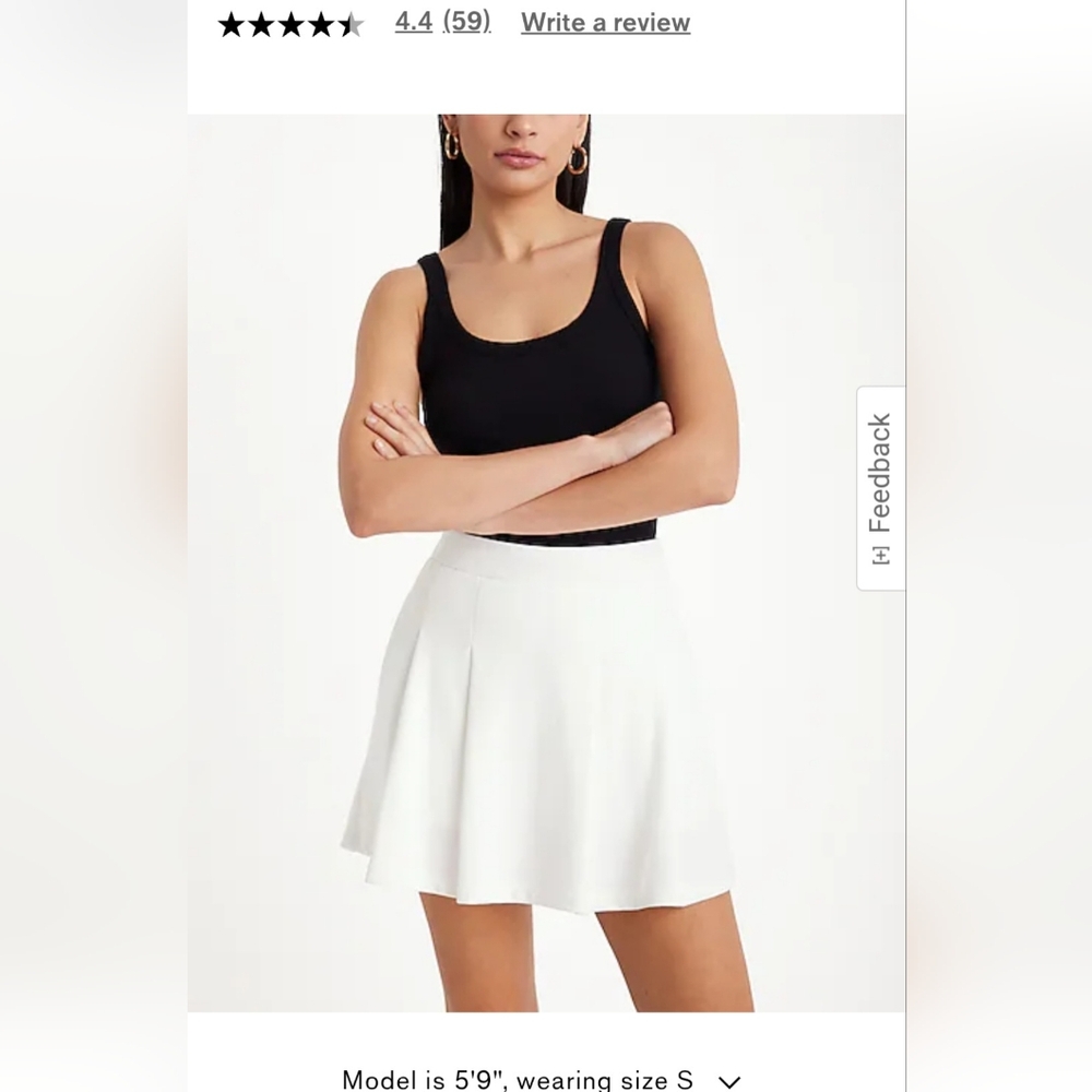 ✨️Final Price✨️NWT Express Pleated White Knit Skort